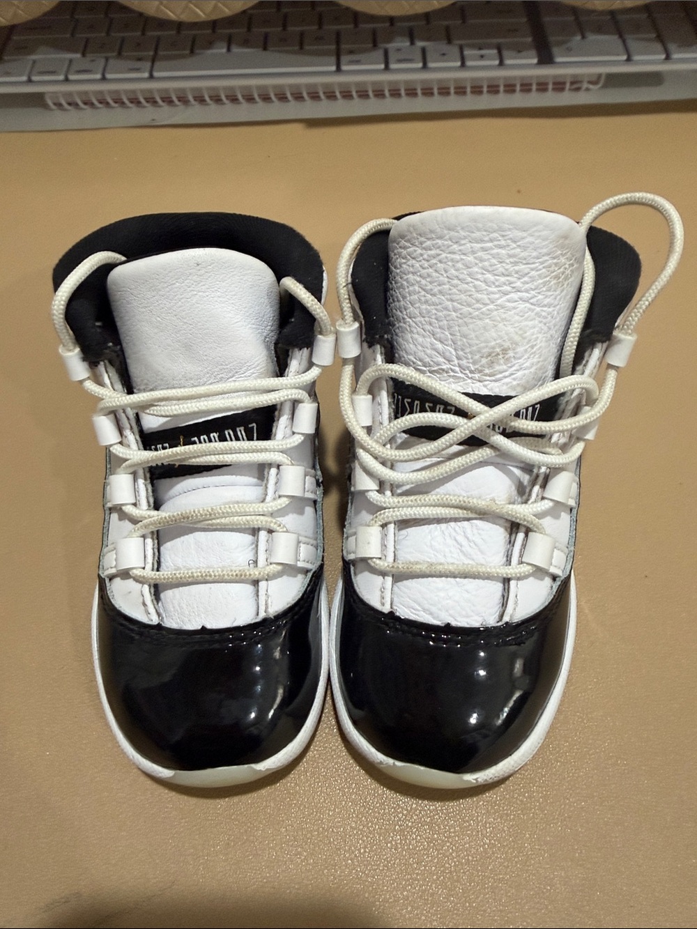 Jordan Kids Black and White Patent Leather Basketball Sneakers